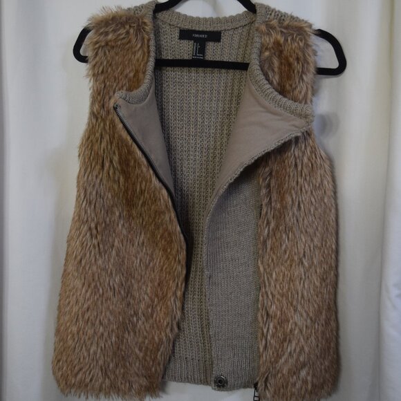 Forever 21 faux fur sweater vest, size small - Picture 2 of 9